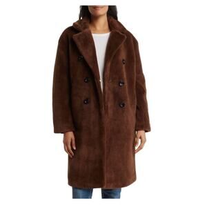 Rebecca Minkoff Double Breasted Teddy Sherpa Coat - Brown XL-NWT